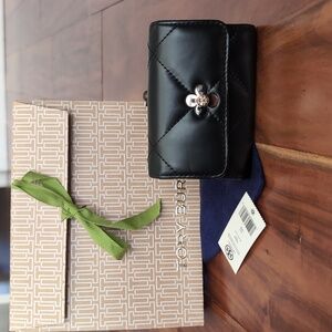 Tory Burch Kira Clover Diamond Quilted Leather Card Case + Dust & Gift Bag Nwt❤️
